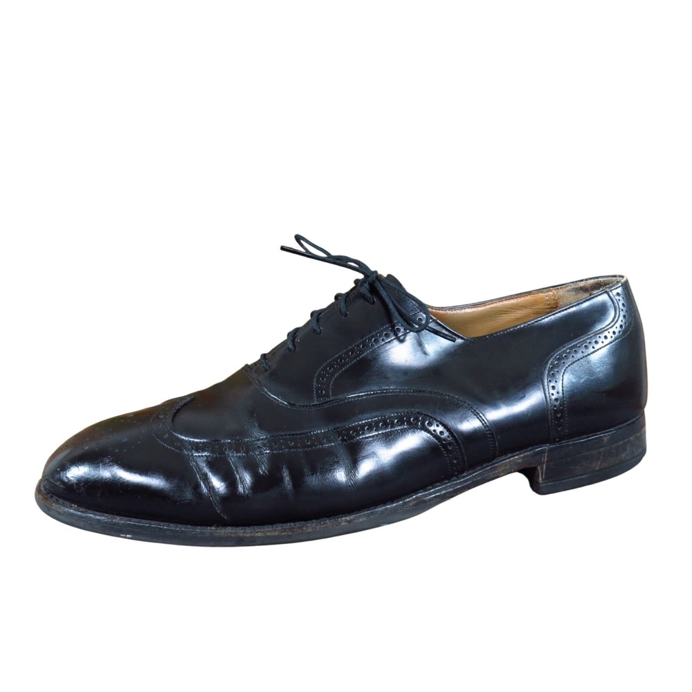 Johnston & Murphy Optima Mens Wingtip Oxford Sz 11.5 Narrow Dress Black Leather